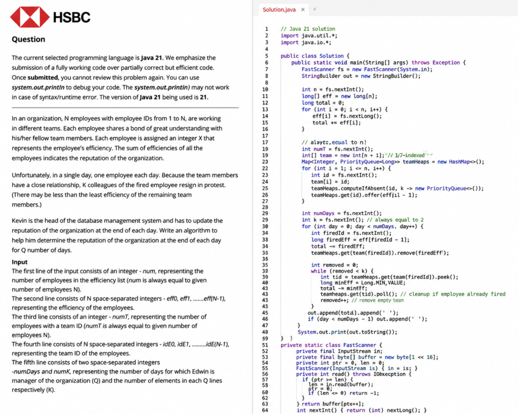 HSBC OA 备考经验分享|Java 21 两题拆解 HSBC OA 备考经验分享|Java 21 两题拆解