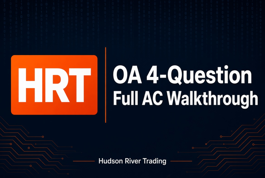 Hudson River Trading OA｜CodeSignal 四题 20 分钟 AC